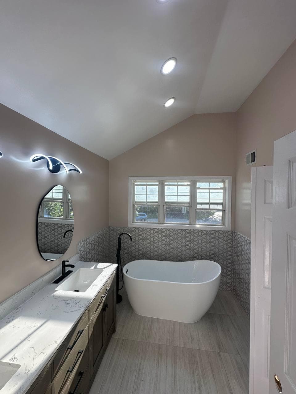 Freestanding tub bathroom renovation