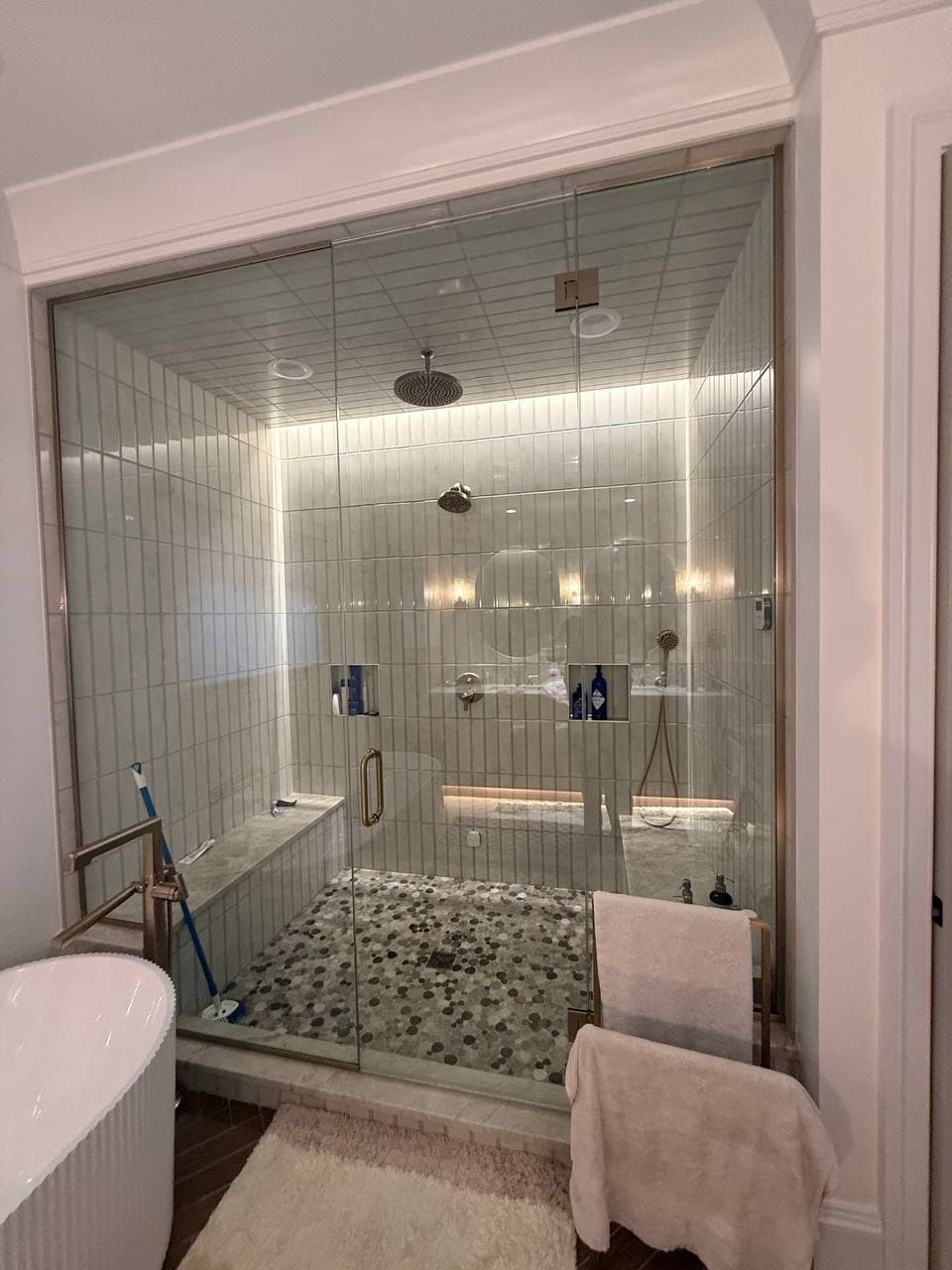 Spa-inspired bathroom with walk-in shower