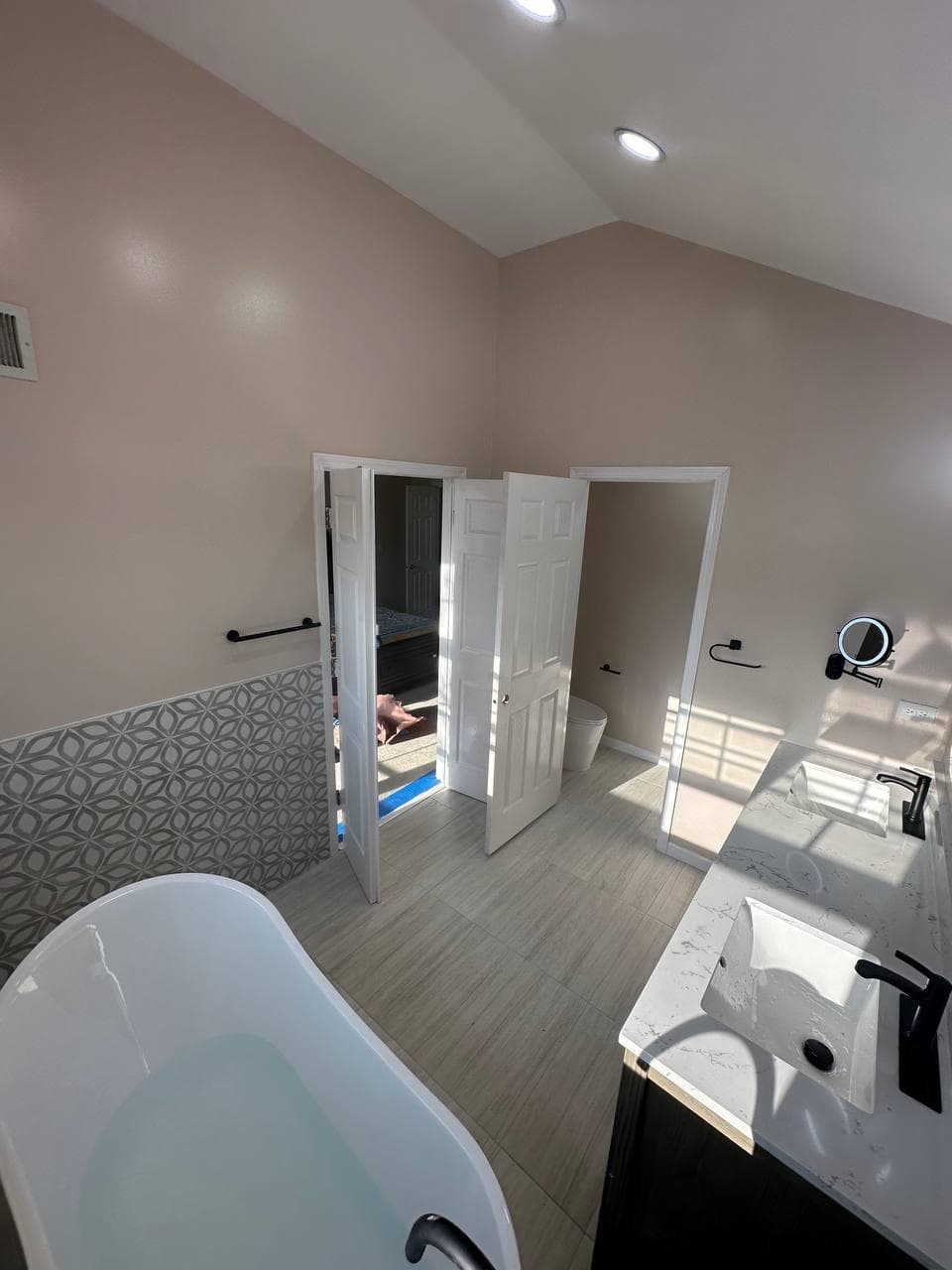 Soaking tub bathroom remodel